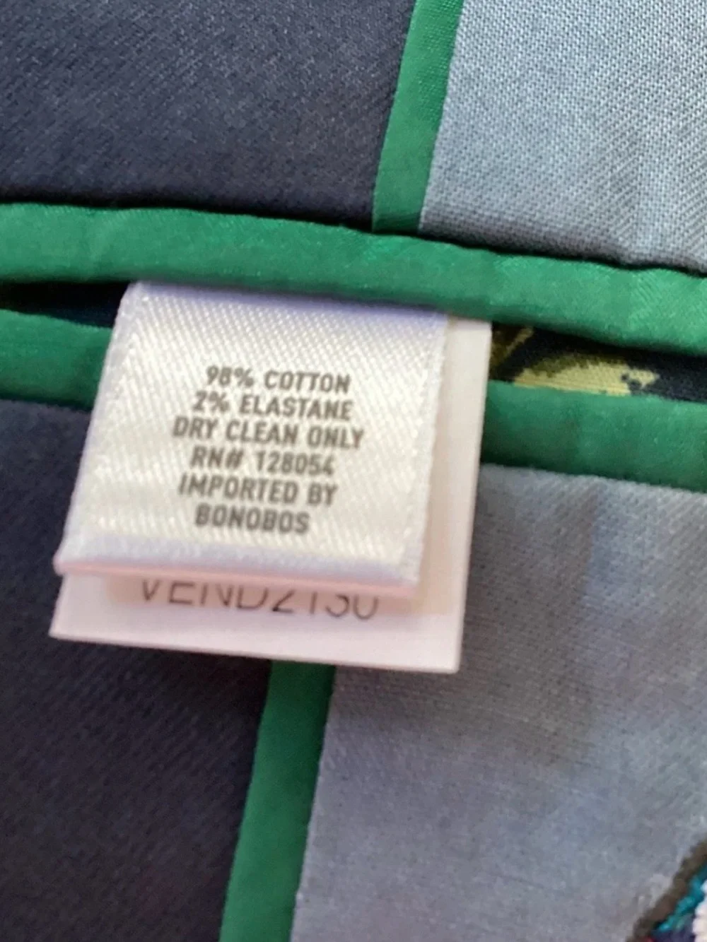 Bonobos Sport Coat Men's Size 38R Slim Fit Blue 98% Cotton Italian Fabric Stretc